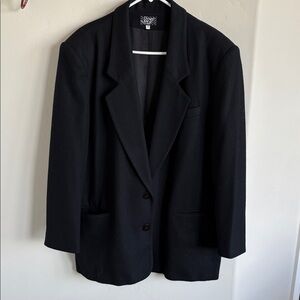 KGR Black wool Blazer Jacket XL